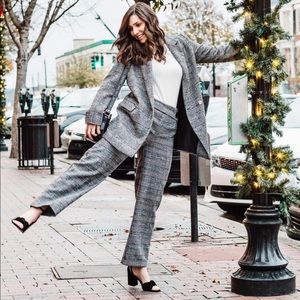 Zara Plaid Wool Blend Pants
